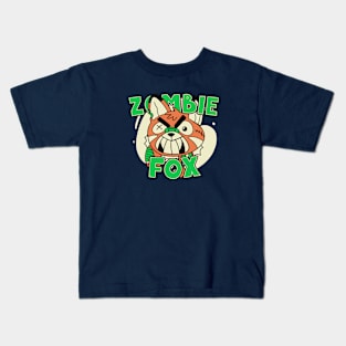 Cute Zombie Fox // Funny Halloween Zombie Animals Kids T-Shirt